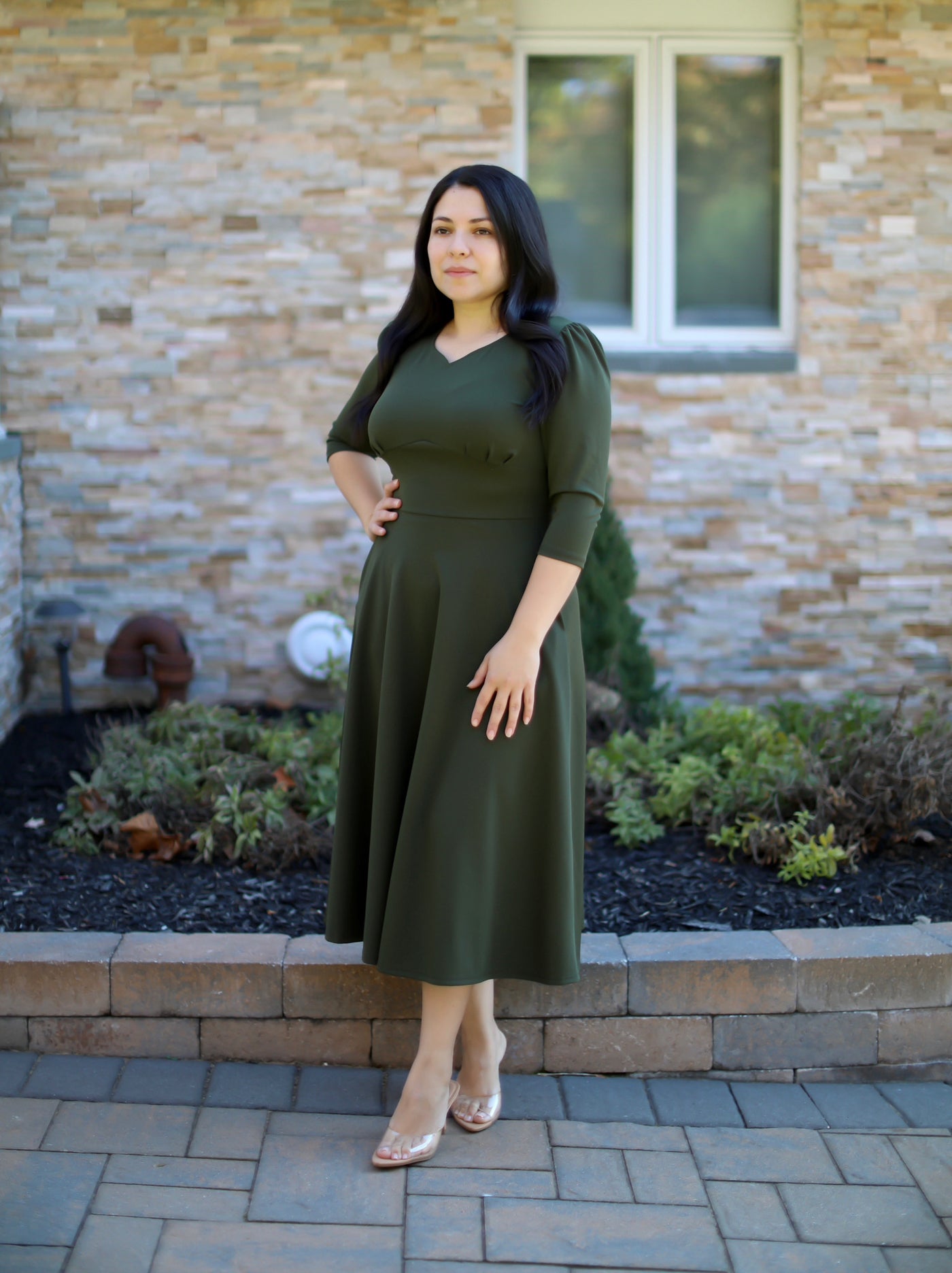 Emmie Olive Midi Dress