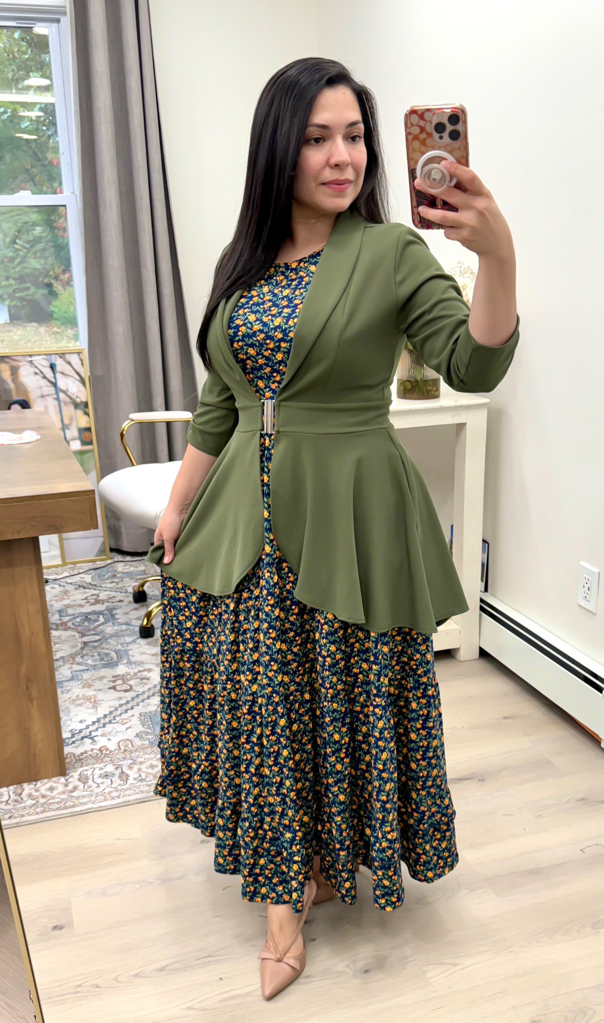Olive Green High Low Blazer