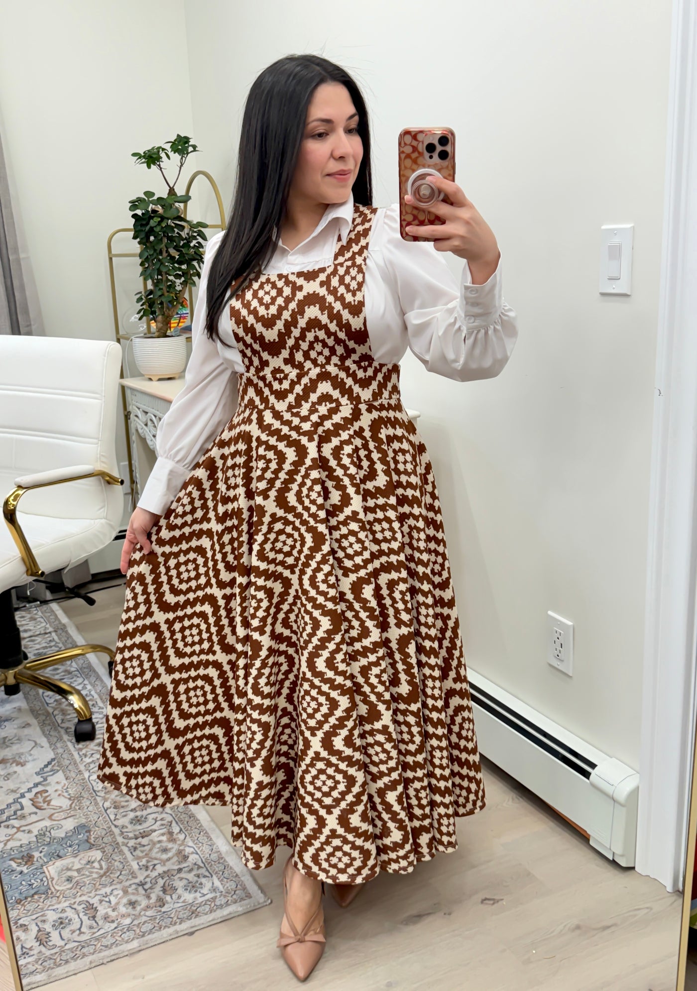 Beige Cream Overall Maxi Dress