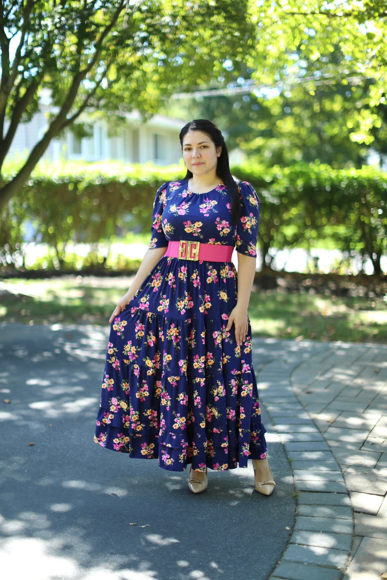 Navy Floral Maxi Dress