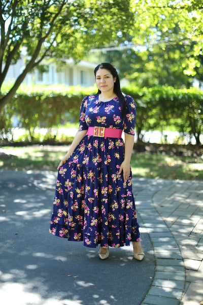 Navy Floral Maxi Dress