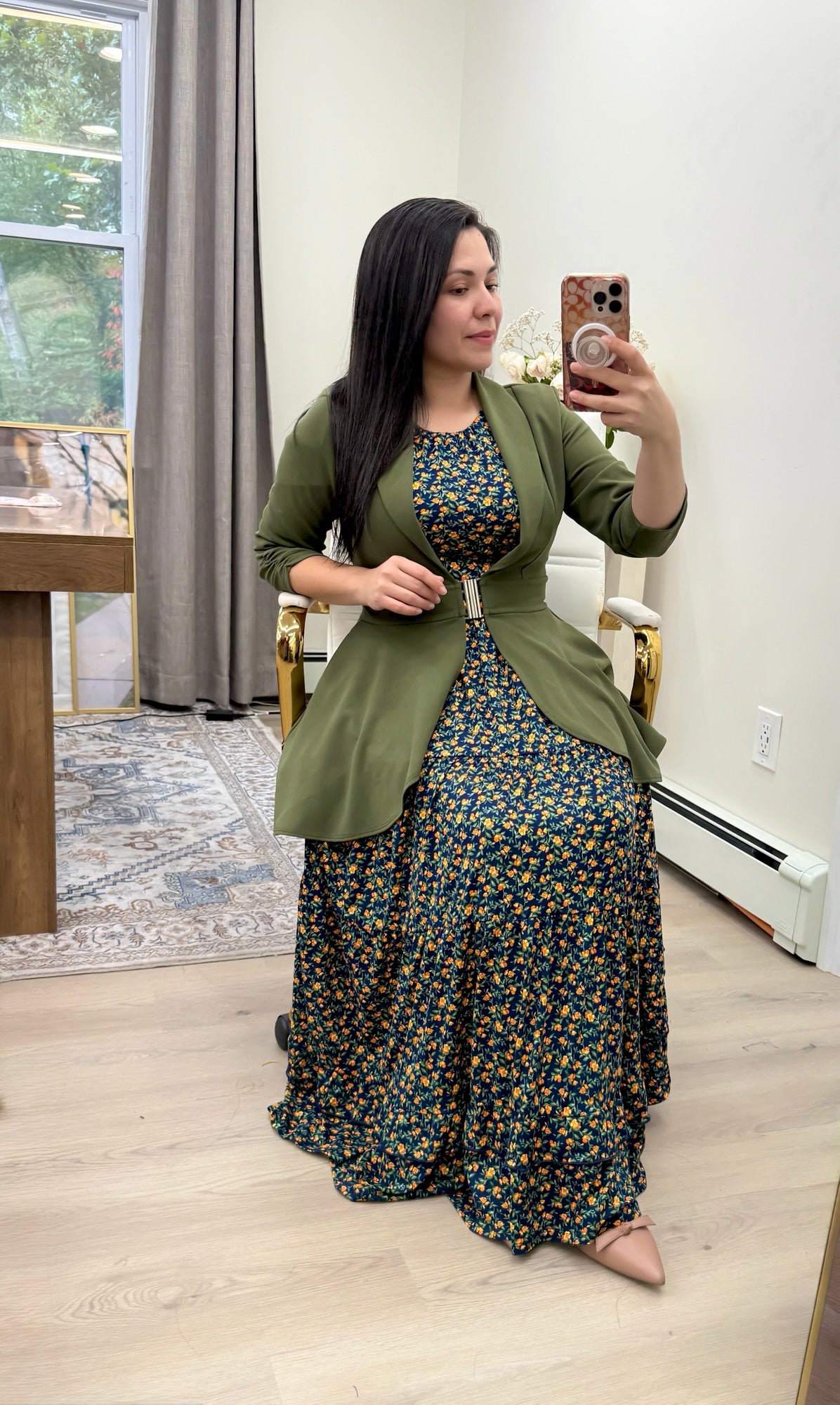Olive Green High Low Blazer