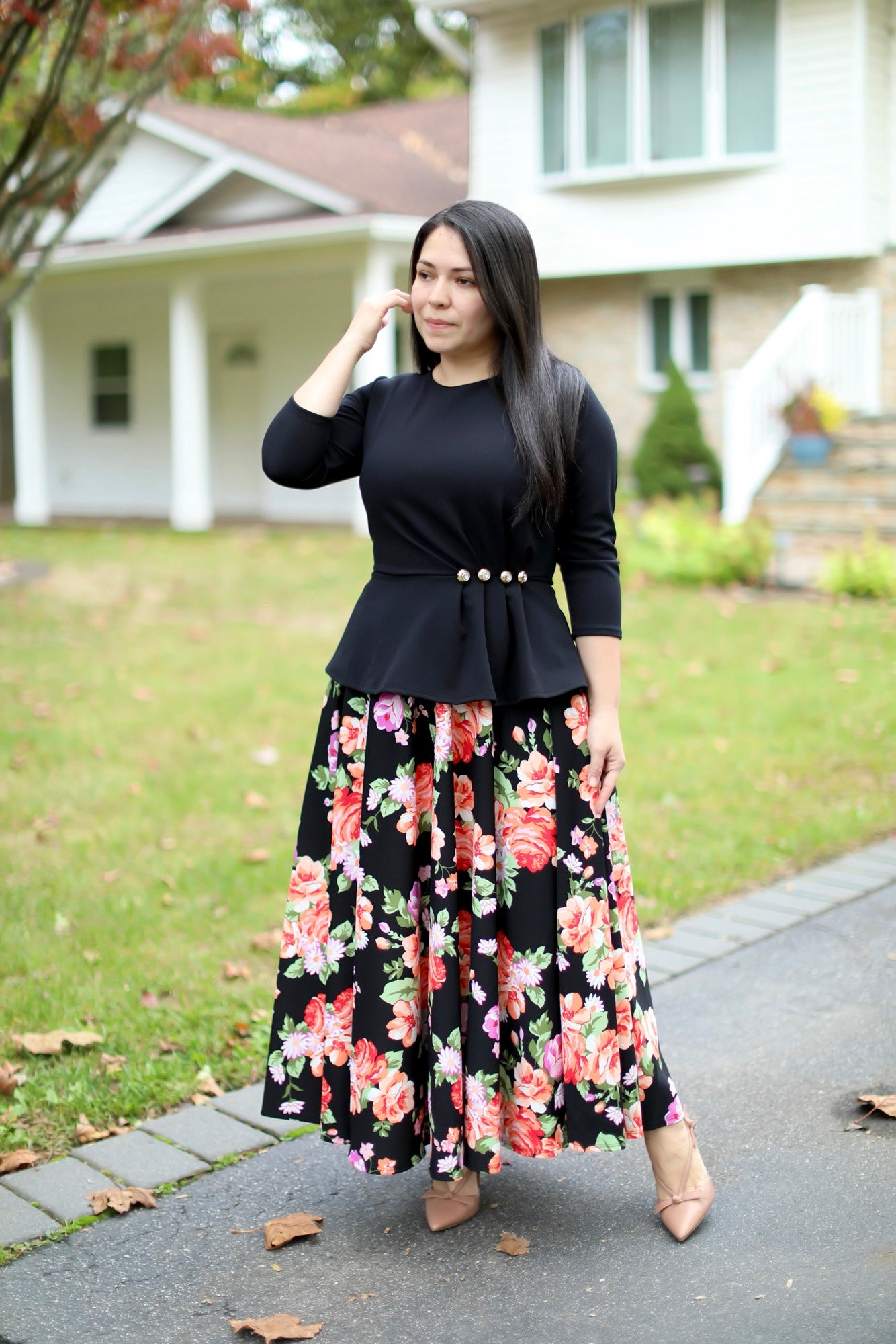 Hope Black Floral Maxi Dress