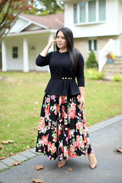 Hope Black Floral Maxi Dress