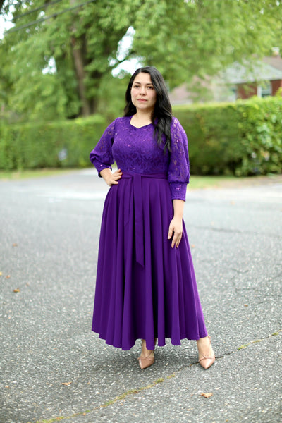 Purple Sequins Maxi Dress
