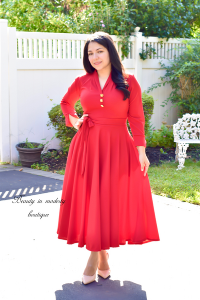 Ariella Red Maxi Dress