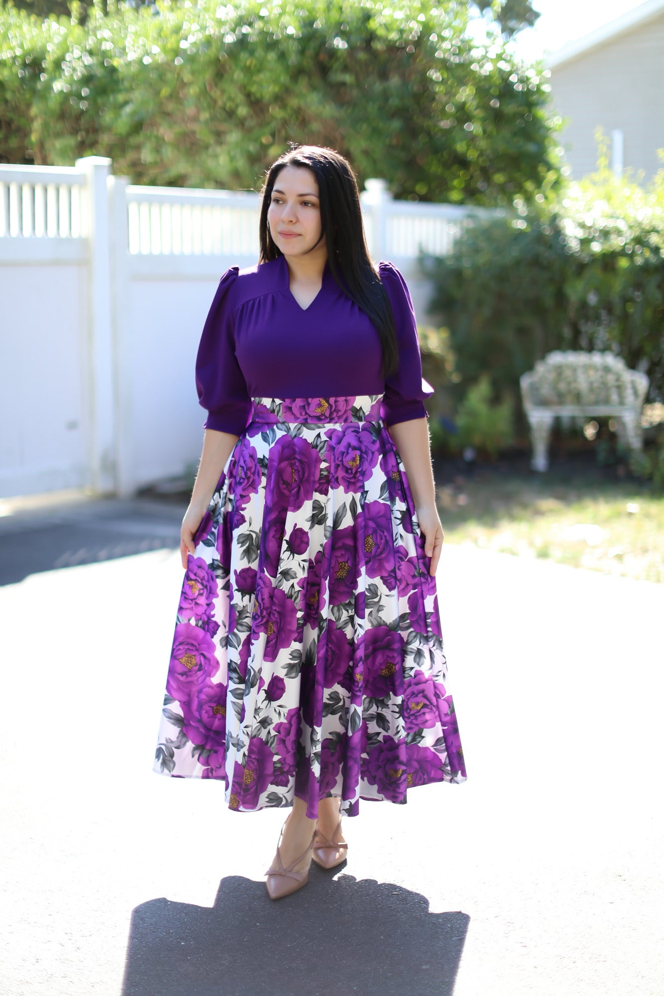 Purple Floral Maxi Dress