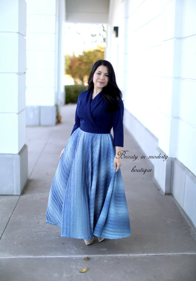 Abigail Navy Holiday Maxi Dress