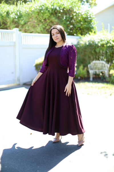 Eggplant Lace Maxi Dress