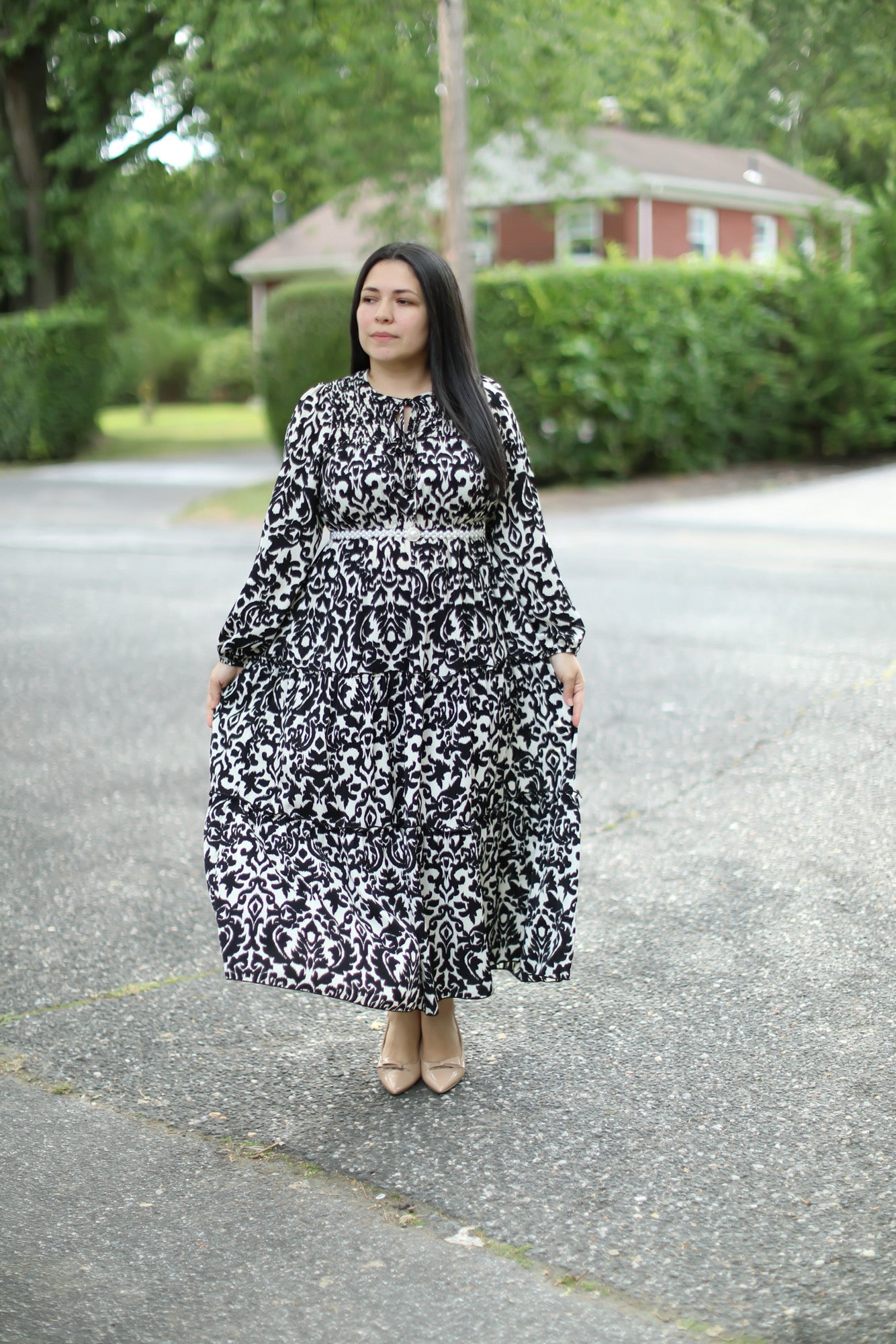 Keny Black & White Maxi Dress