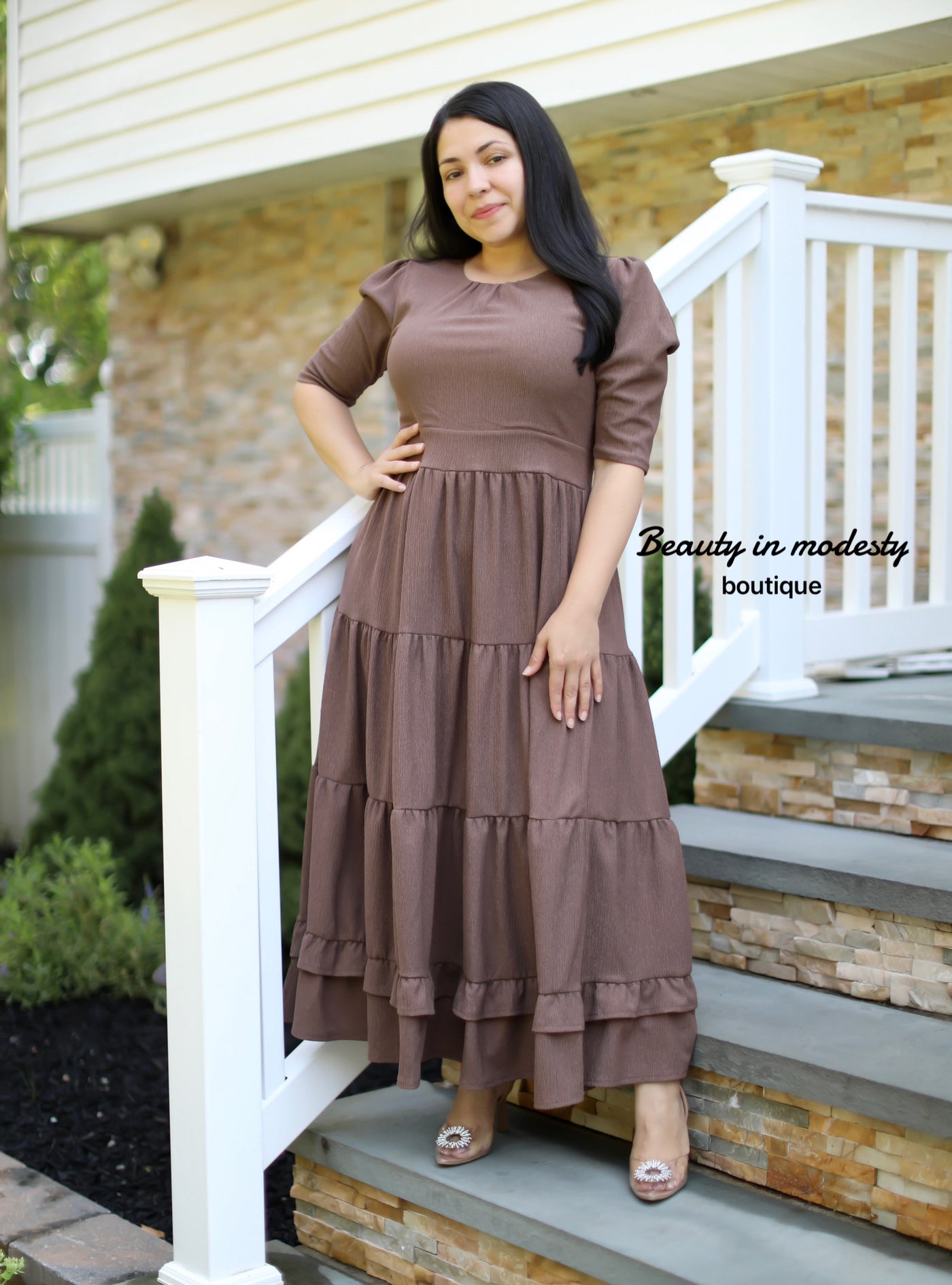 Claires Shades Of Brown Maxi Dress