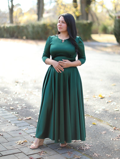 Nora Green Satin Maxi Dress