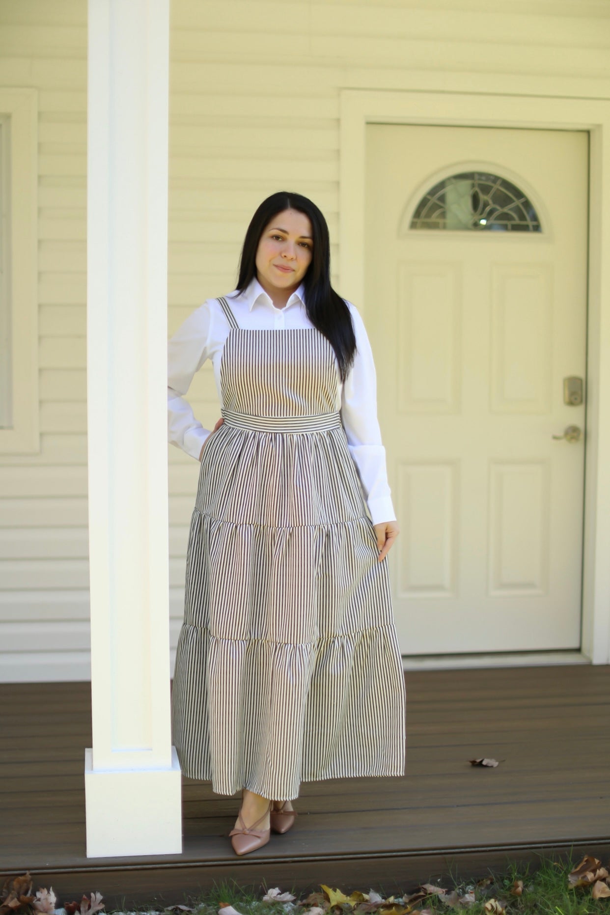 Ivory Navy Stripped Jumper Overall