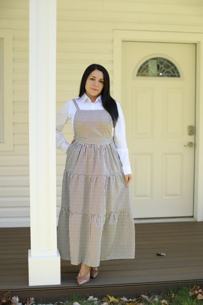 Ivory Navy Stripped Jumper Overall