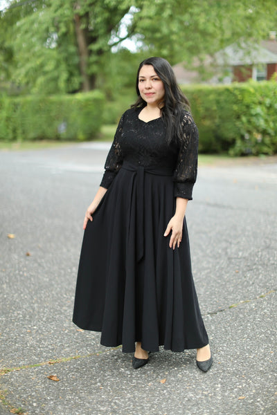 Black Sequins Maxi Dress