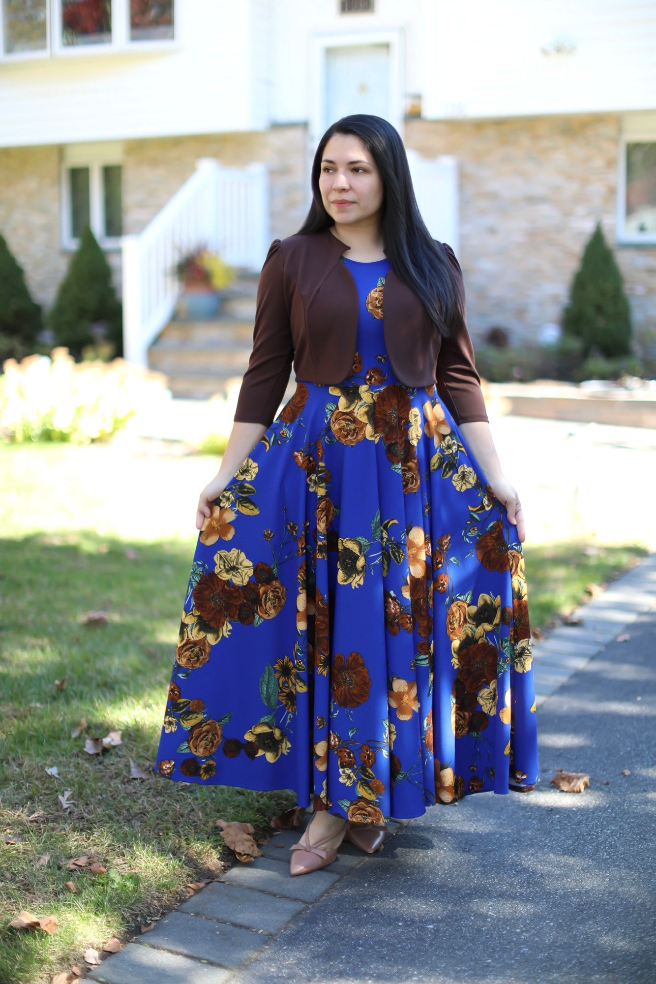 Kendra Brown Blue Maxi Dress
