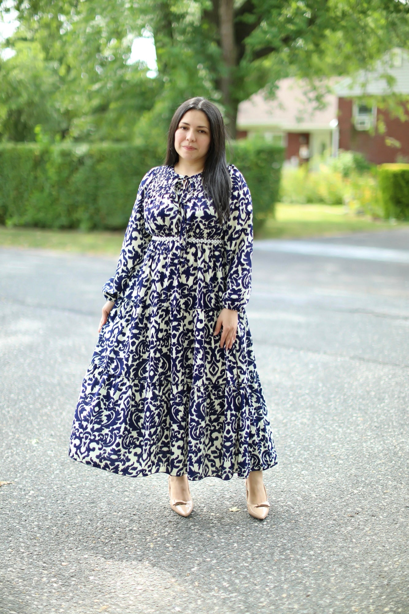 Keny Blue & White Maxi Dress