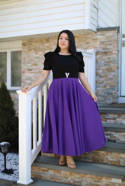 Sheika Black / Purple Maxi Dress