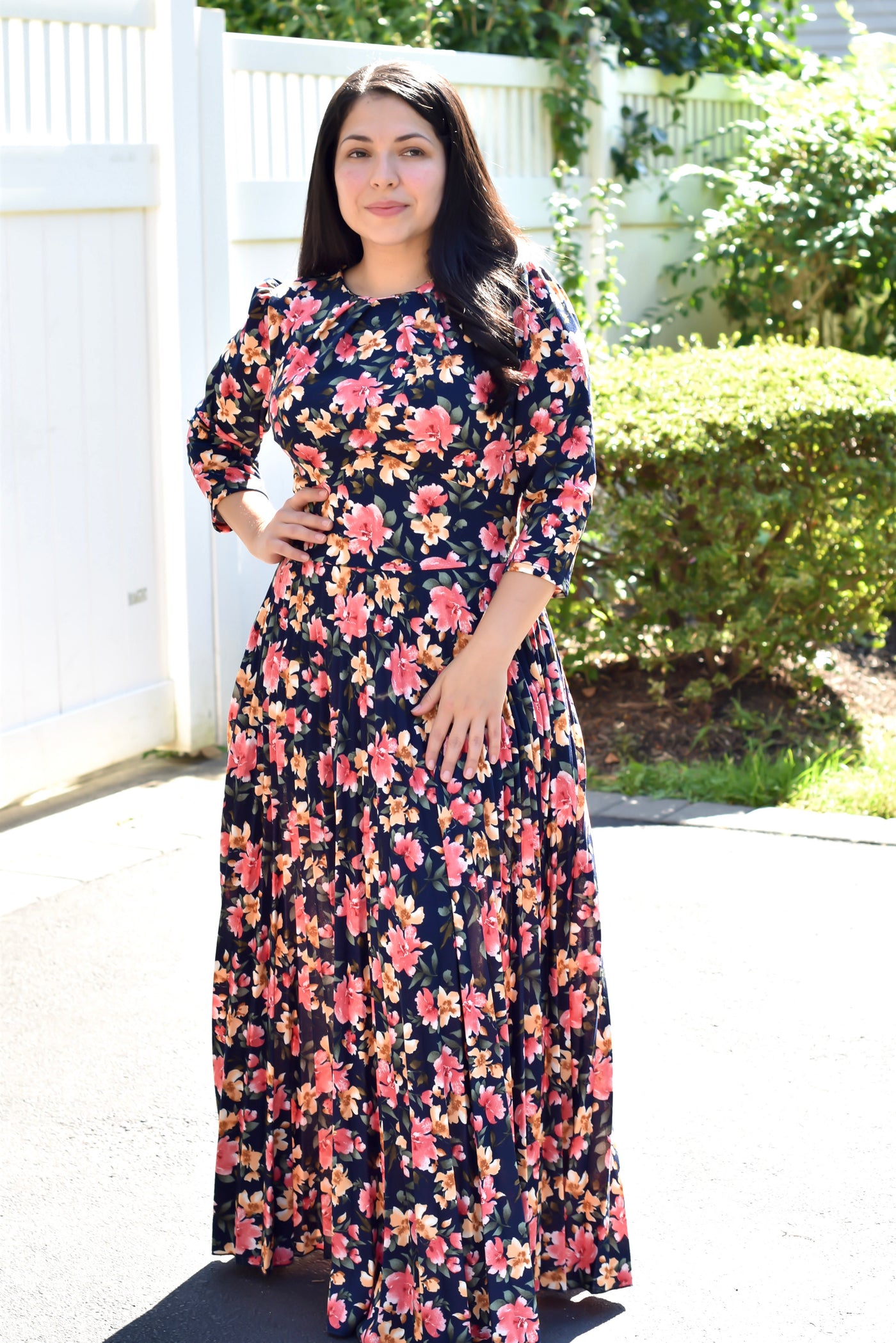 Lilibeth Navy/Floral Maxi Dress