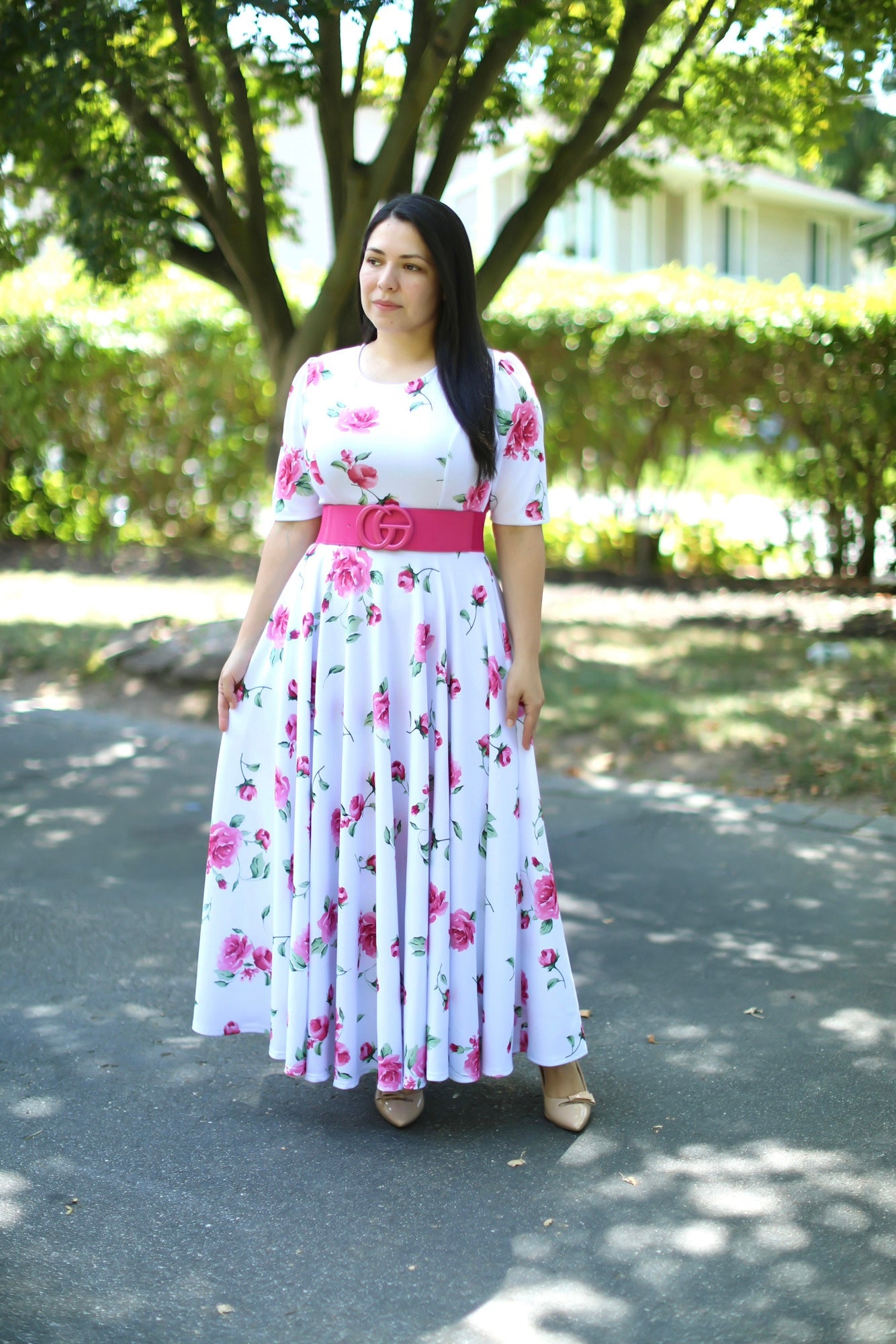 Catalina Fuscia Roses Maxi Dress