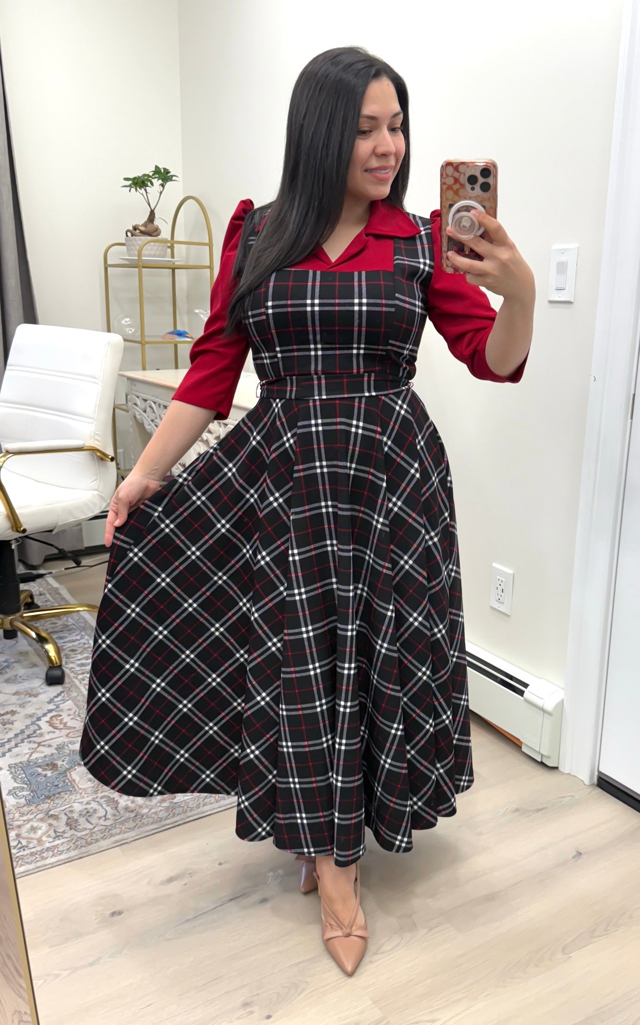 Black Red Overall Maxi Dress