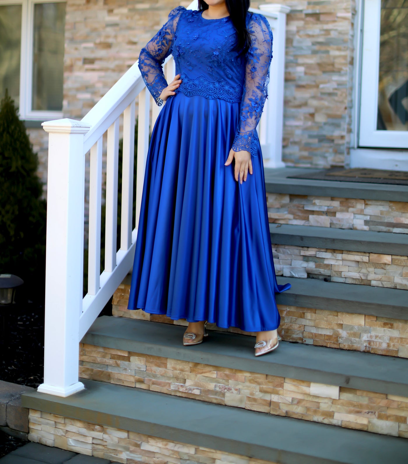 Regina Royal Lace Maxi Dress