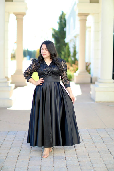 Sofia Black Lace Maxi Dress