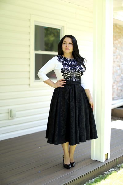Black Lace Midi Dress