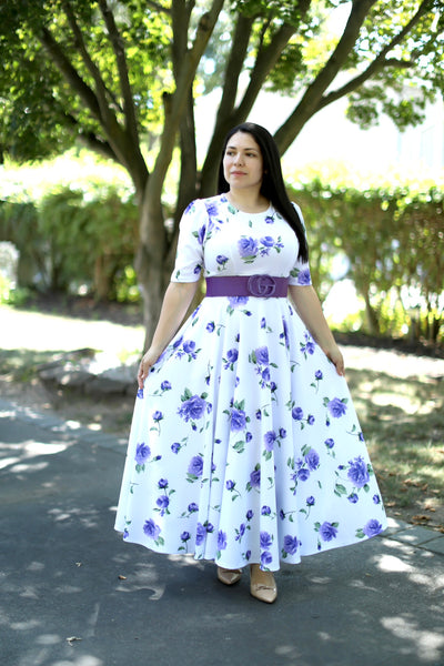 Catalina Purple Roses Maxi Dress