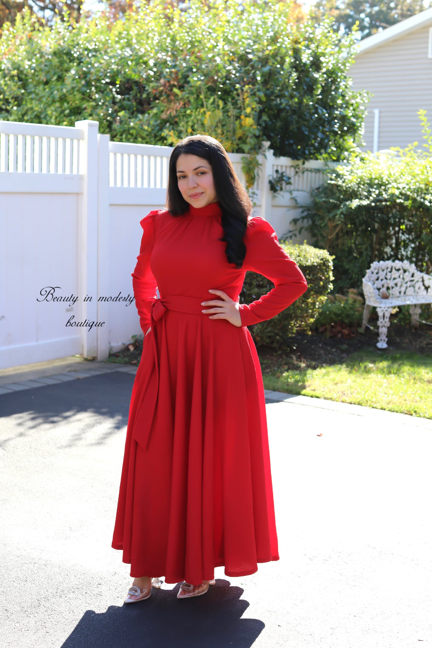 Royal Style Red Maxi Dress