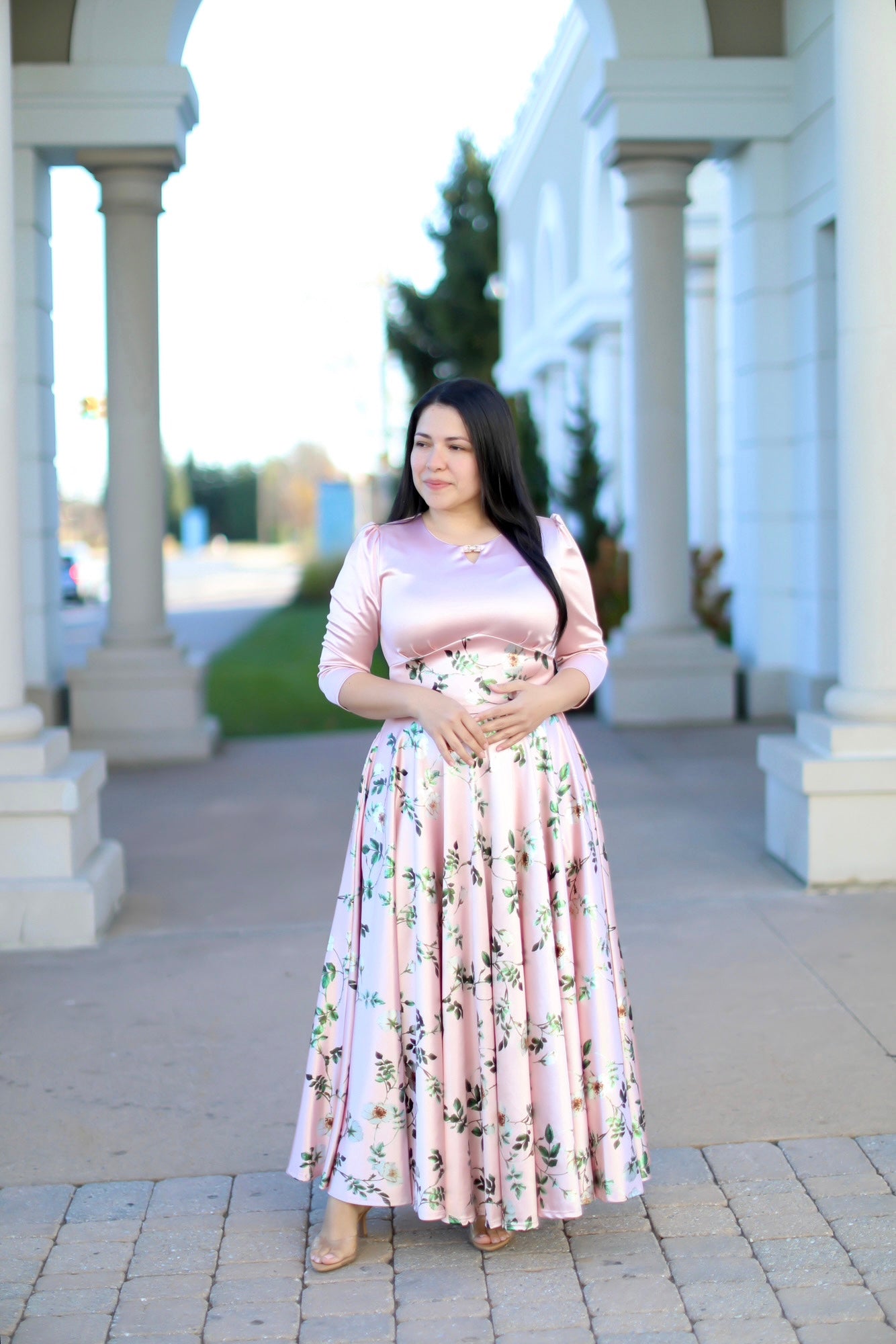 Rosita Floral Satin Maxi Dress