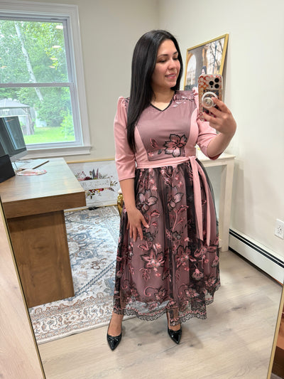 Dusty Pink Midi Dress
