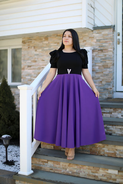 Sheika Black / Purple Maxi Dress