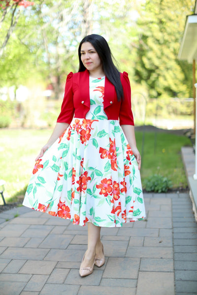 Adeline avory Red Midi Dress