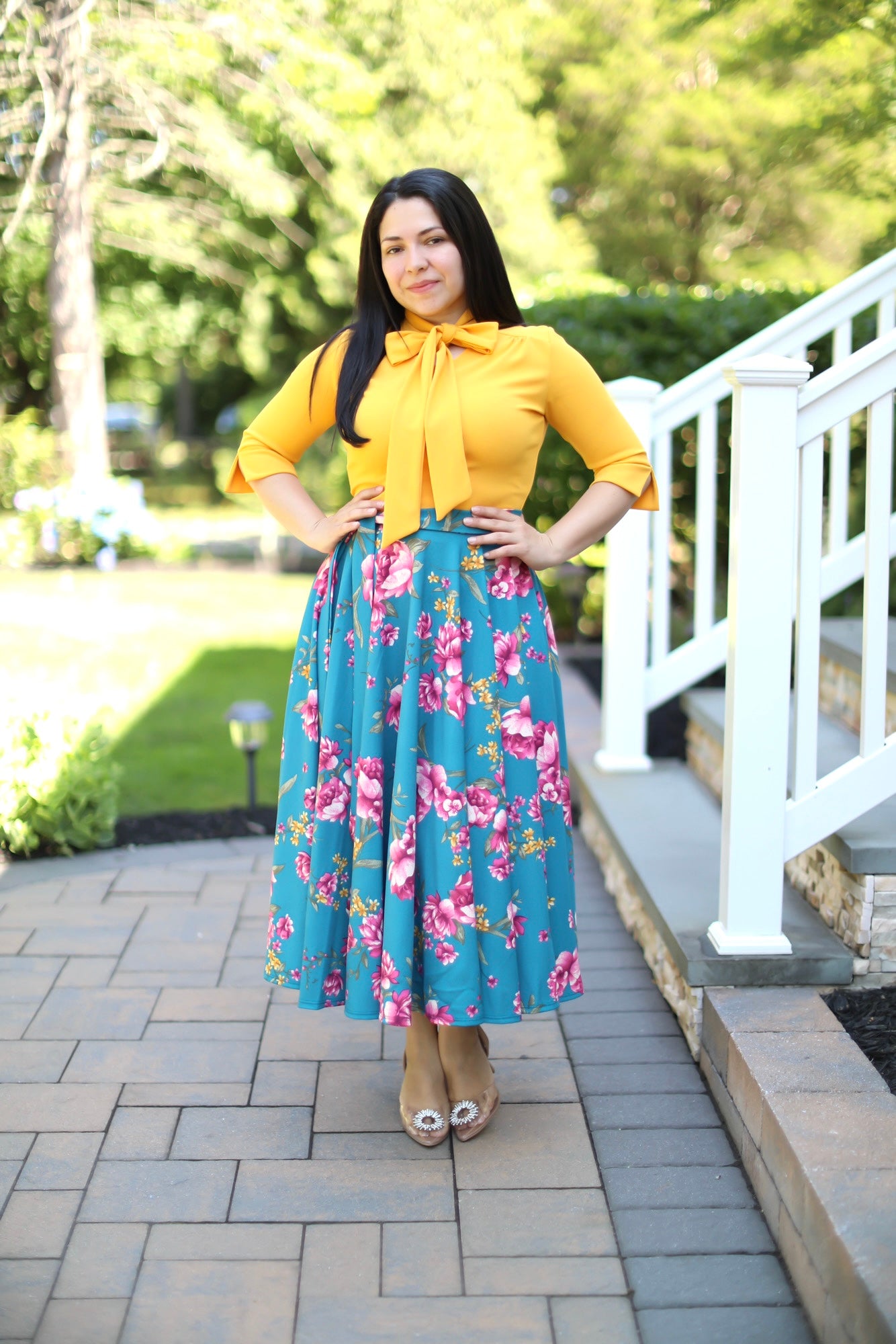 Abelina Mustard Celeste Midi Dress