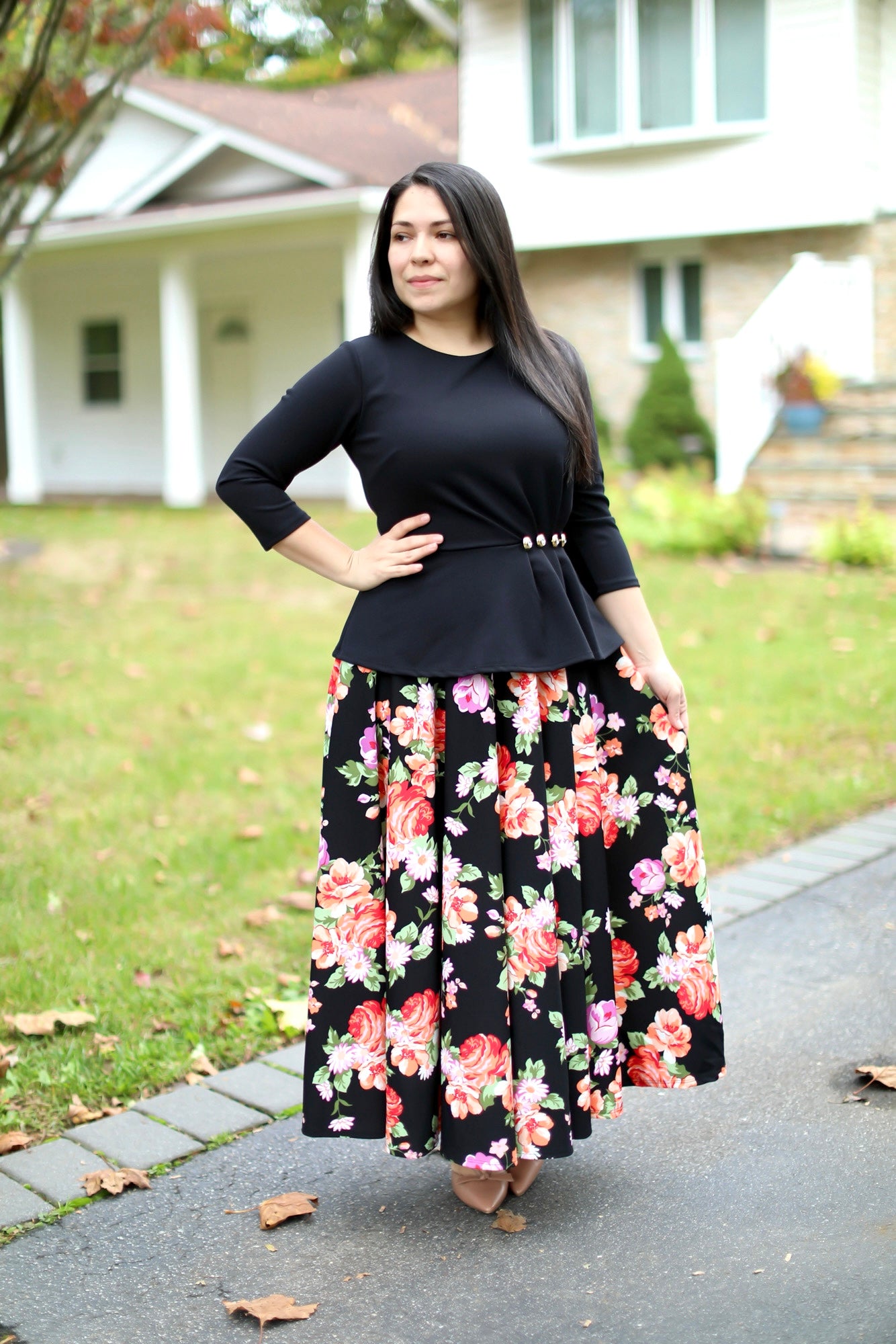 Hope Black Floral Maxi Dress