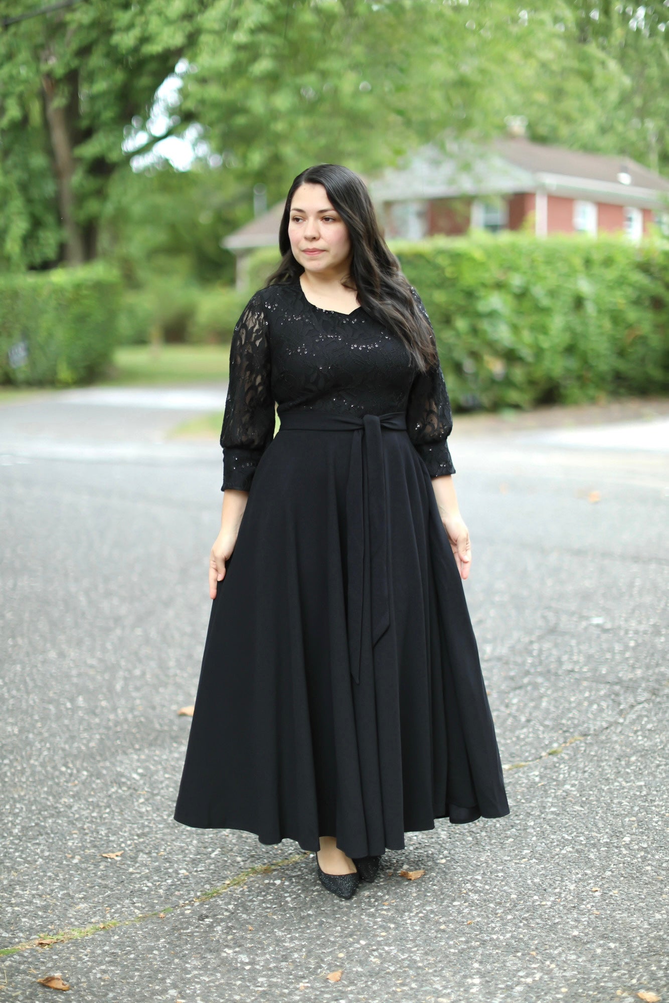 Black Sequins Maxi Dress