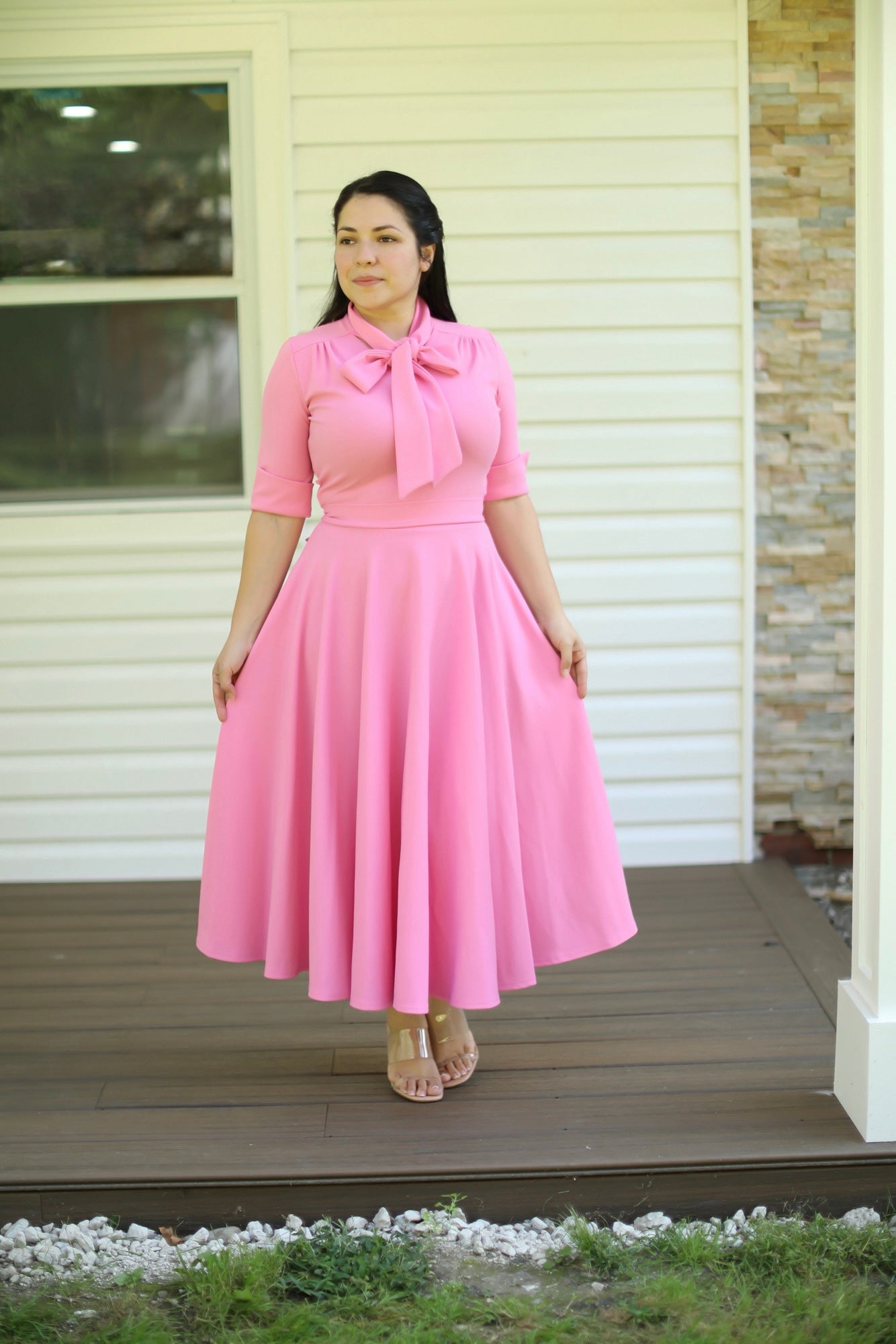 Abelina Rosa Midi Dress