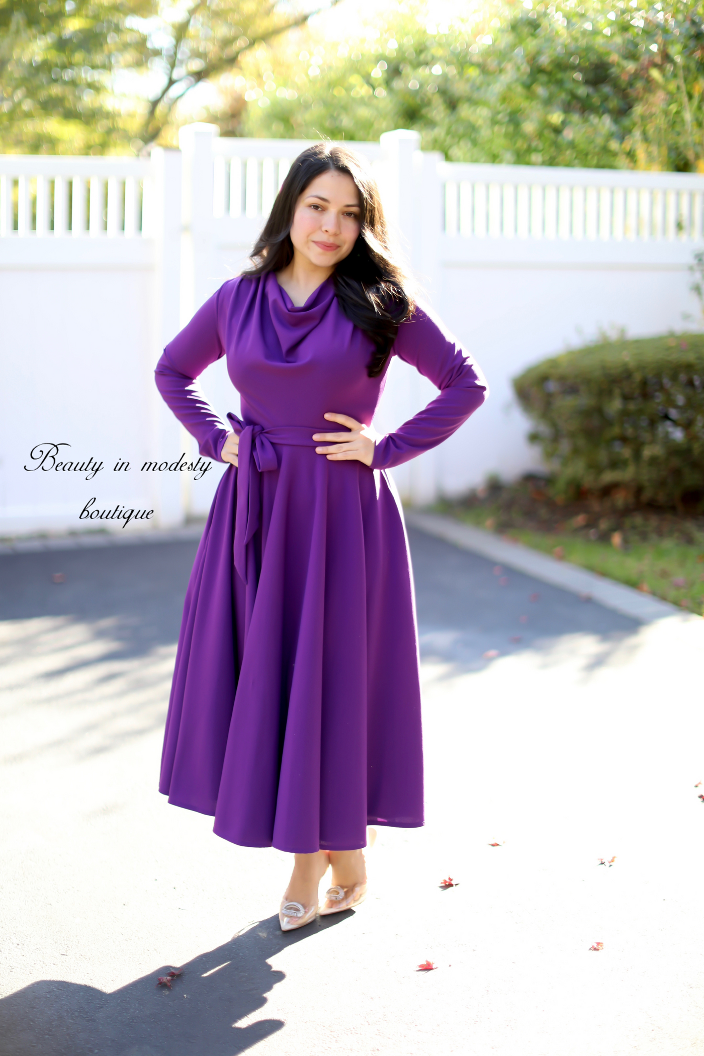 Eloise Purple Midi Dress