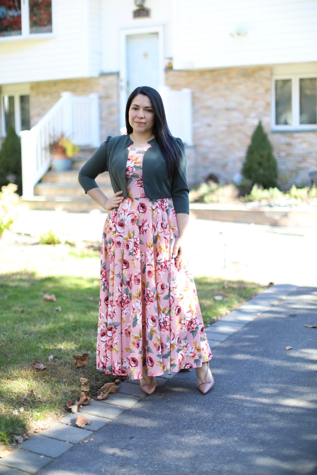 Kendra Olive Pink Maxi Dress