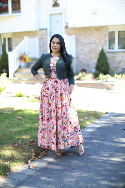 Kendra Olive Pink Maxi Dress