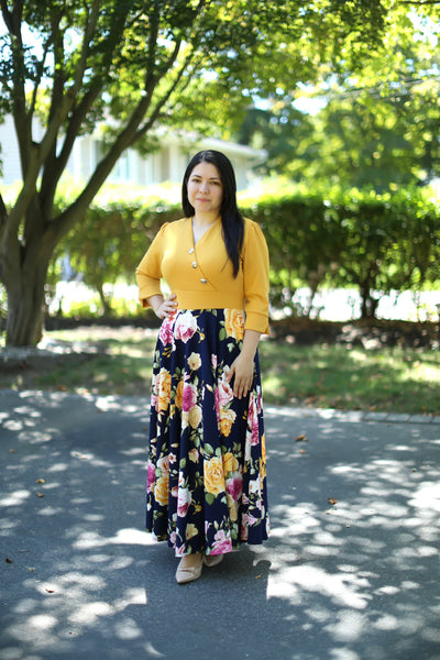 Elaine Mustard Maxi Dress
