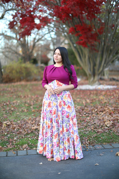 Lilibeth Purple Floral Maxi Dress