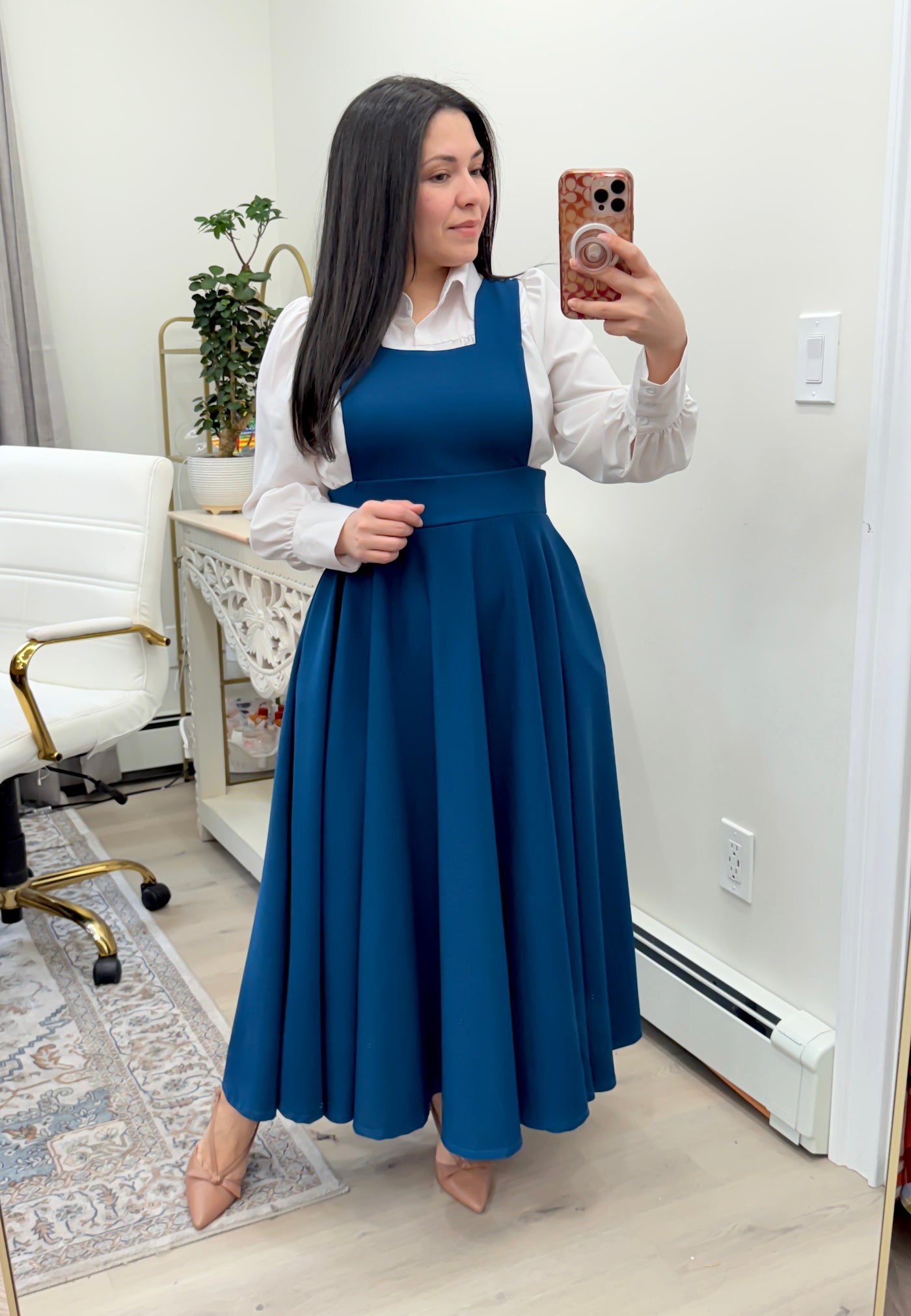 Teal Jumper Overall Maxi Dress