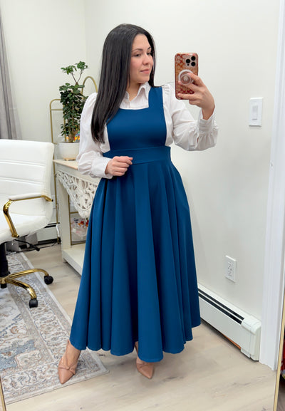 Teal Jumper Overall Maxi Dress