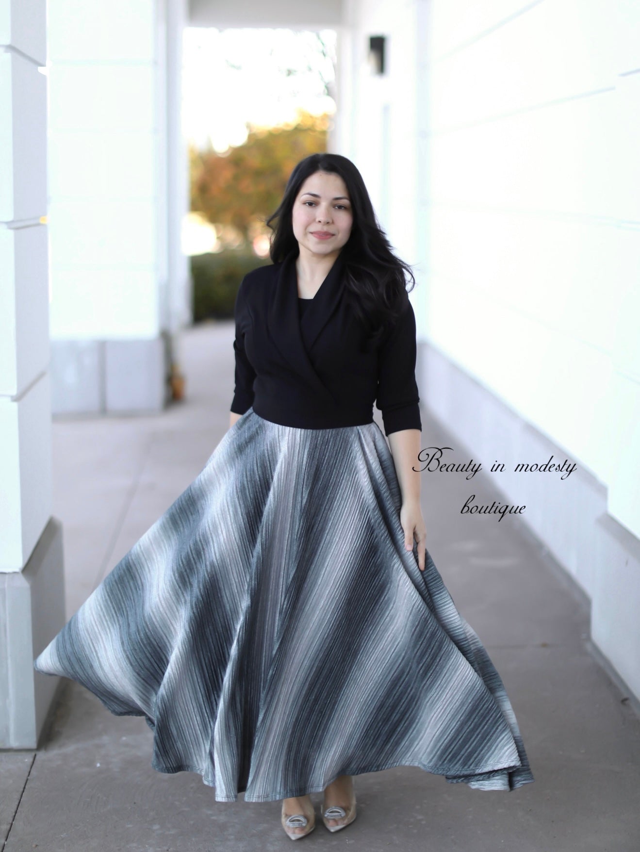 Abigail Black Holiday Maxi Dress