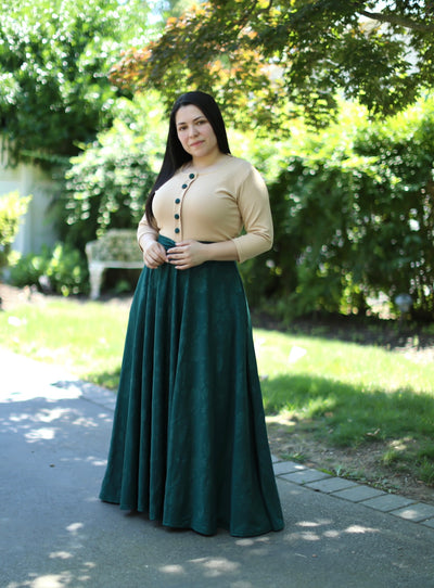 Claudia Beige / Hunter Buttons Maxi Dress