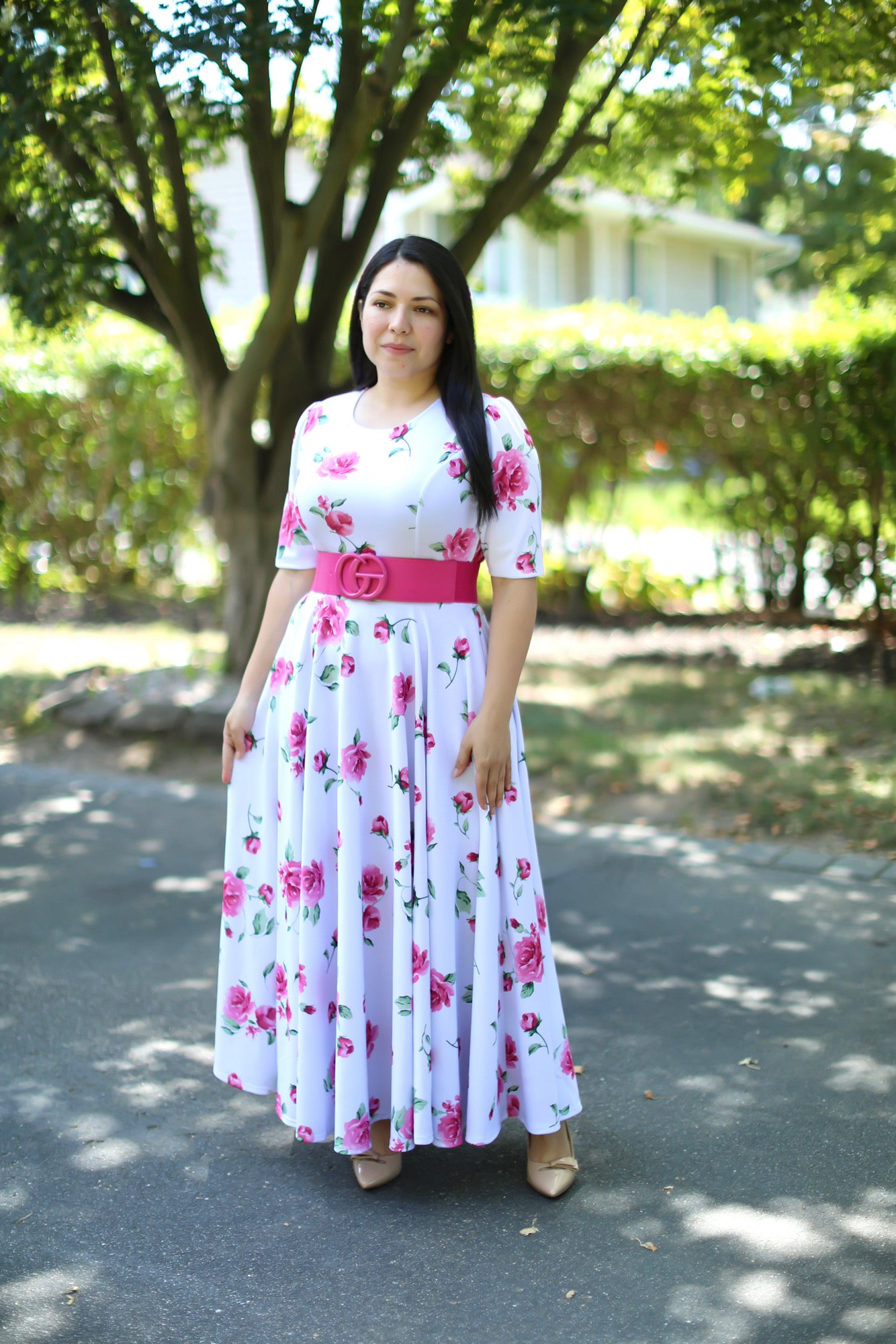 Catalina Fuscia Roses Maxi Dress