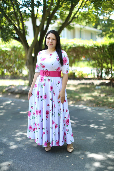 Catalina Fuscia Roses Maxi Dress