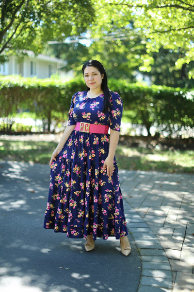 Navy Floral Maxi Dress